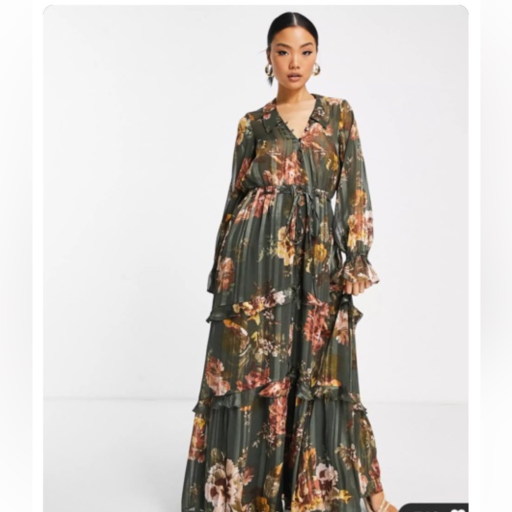 Sheer Tiered Floral Dress